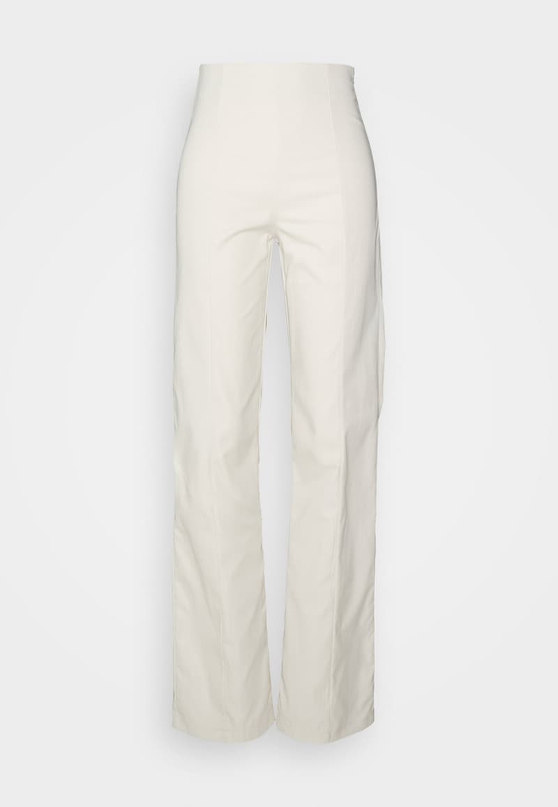 Pantaloni drepți din material țesut Missy Empire pentru femei, crem