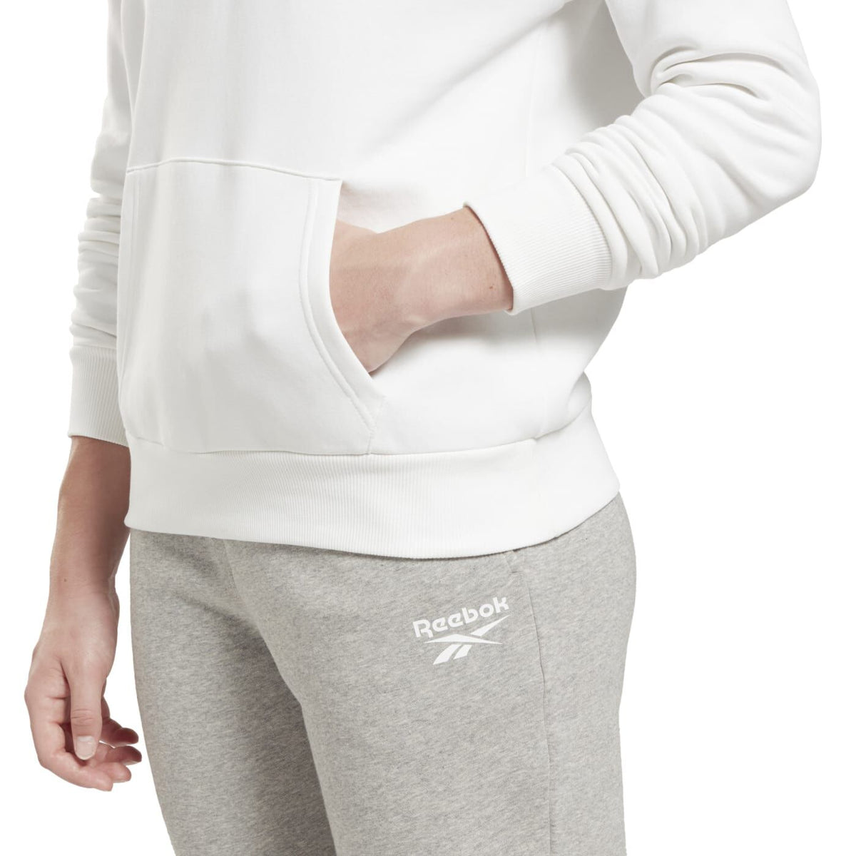 Hanorac Reebok Unisex Alb cu Logo Vector