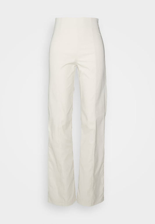 Pantaloni drepți din material țesut Missy Empire pentru femei, crem