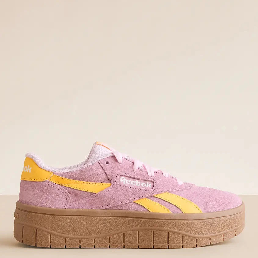 Sneakers Reebok Platform Roz cu Galben Femei – Piele Naturală & Material Sintetic