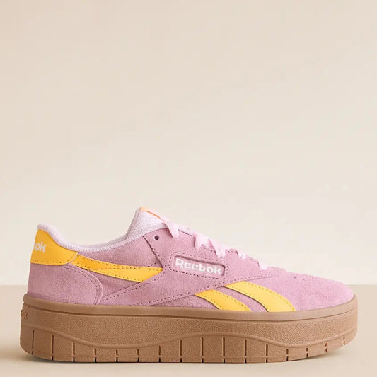 Sneakers Reebok Platform Roz cu Galben Femei – Piele Naturală & Material Sintetic