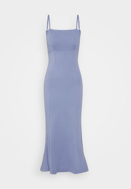 Rochie Zign Strappy Sraight Empire Neckline Bodycon Slight Flared Hem Midi pentru femei albastru