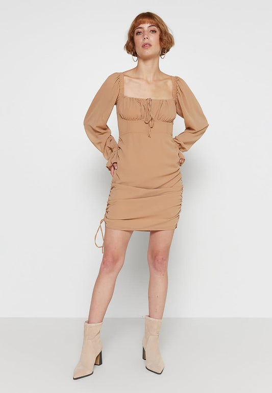 Rochie mini NA-KD pentru femei, bej