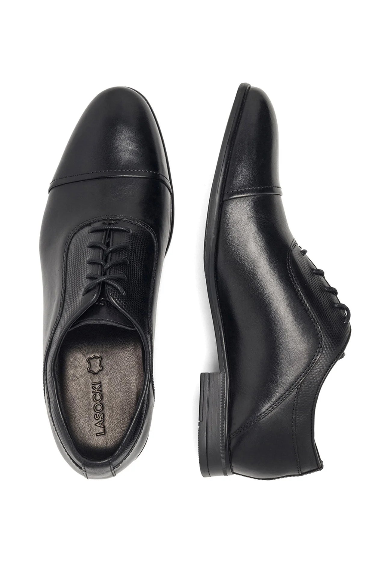 Pantofi eleganți din piele negri cu Memory Foam Lasocki Boca 01 pentru bărbați