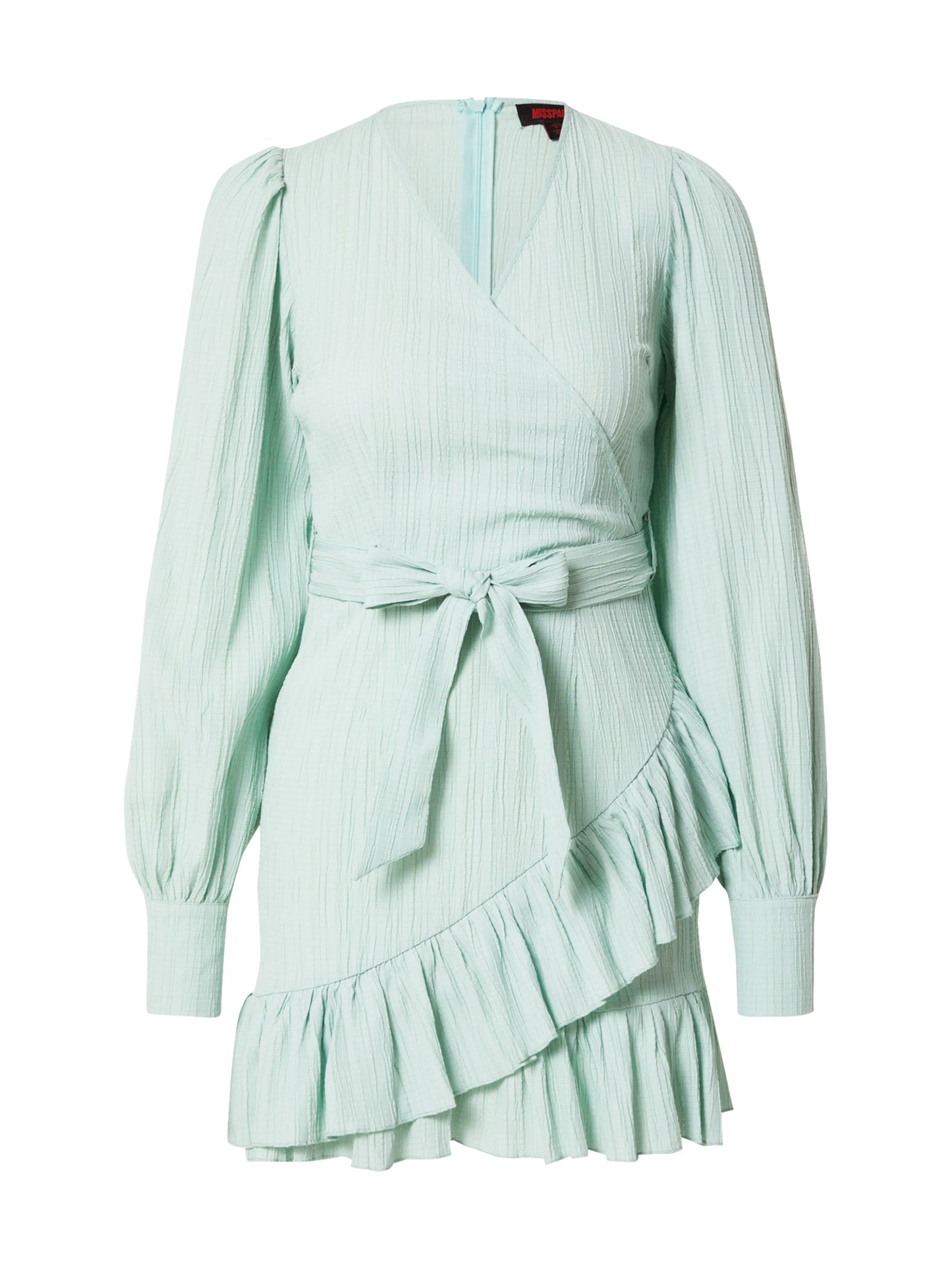 Rochie textured wrap cu volane mini Textured Wrap Misspap pentru femei roșu