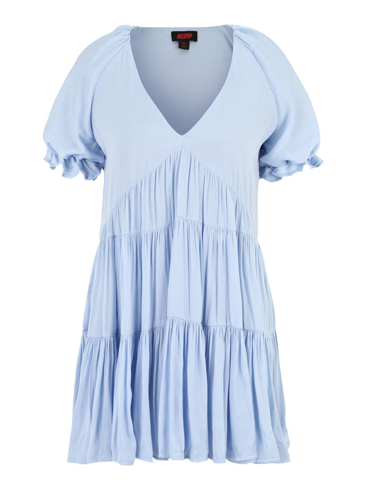 Rochie puff sleeve plunge tiered smock dre Puff Sleeve Misspap pentru femei roșu