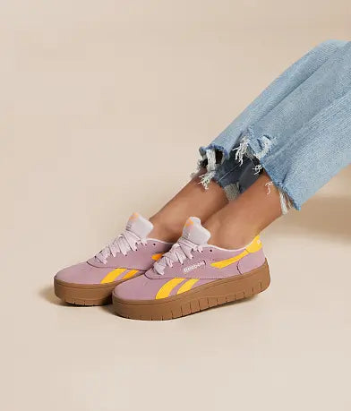 Sneakers Reebok Platform Roz cu Galben Femei – Piele Naturală & Material Sintetic