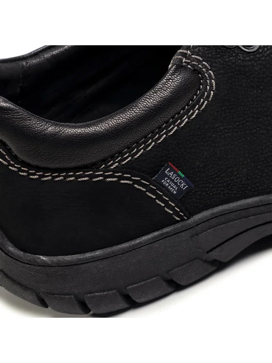 Adidași negri din piele Lasocki Uzi 01 pentru bărbați
