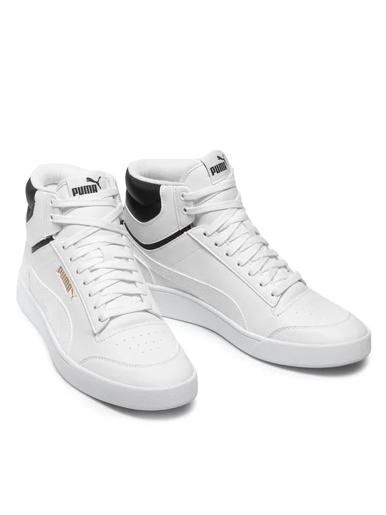 Puma Sneakers Înalți Unisex Alb-Negru cu Detalii Aurii – Pantofi Sport Casual