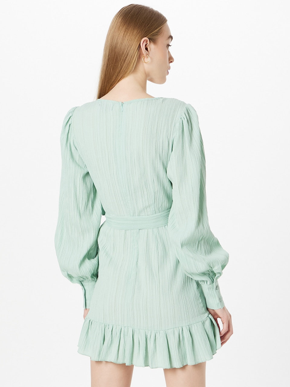 Rochie textured wrap cu volane mini Textured Wrap Misspap pentru femei roșu