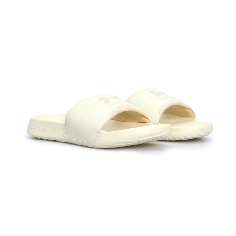 Papuci Under Armour Ansa Fix Damă, Crem/Ivory, Logo Tonal
