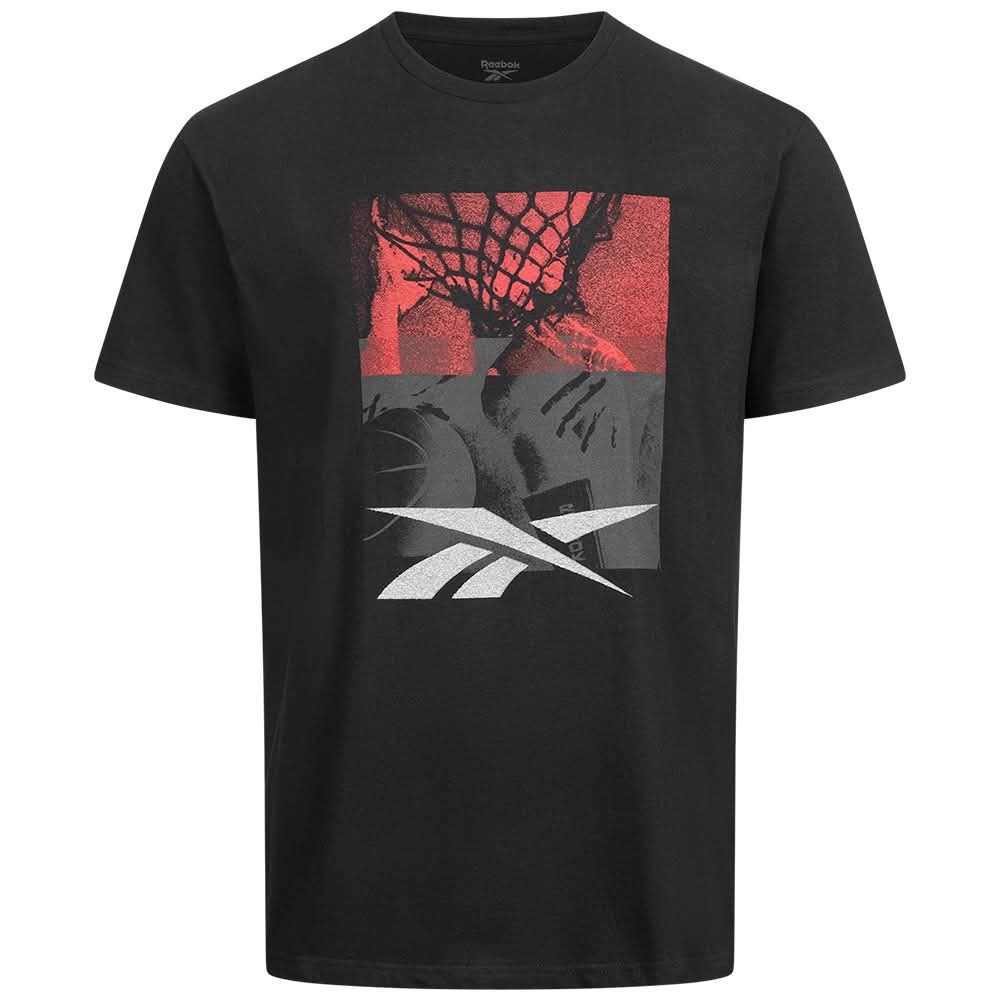 Tricou Reebok Bărbați Negru cu Imprimeu Grafic