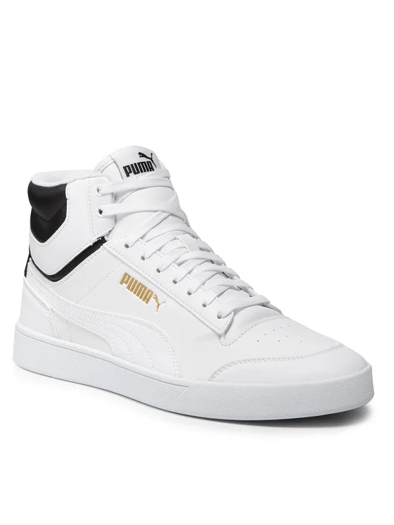 Puma Sneakers Înalți Unisex Alb-Negru cu Detalii Aurii – Pantofi Sport Casual