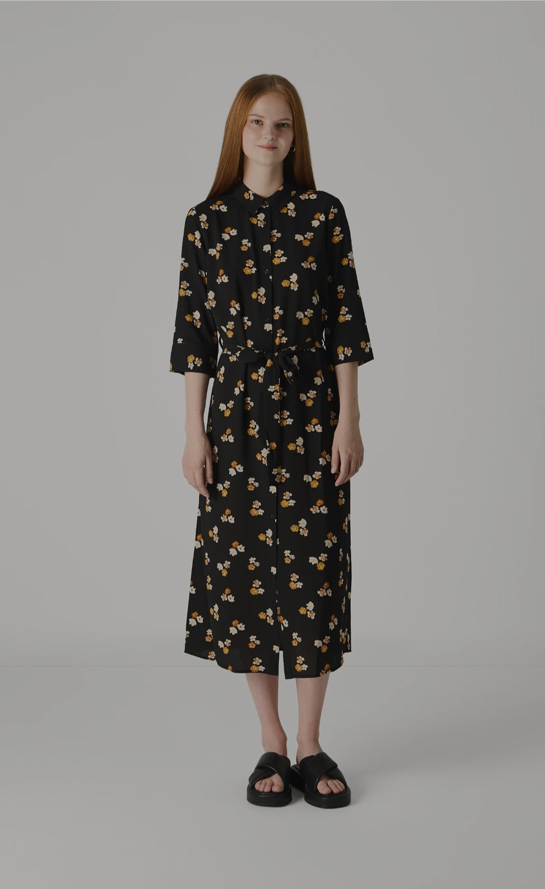 Rochie-cămașă cu mânecă 3/4 și imprimeu ONLY pentru femei