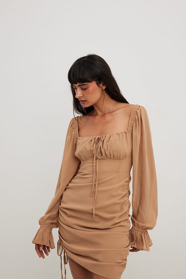 Rochie mini NA-KD pentru femei, bej