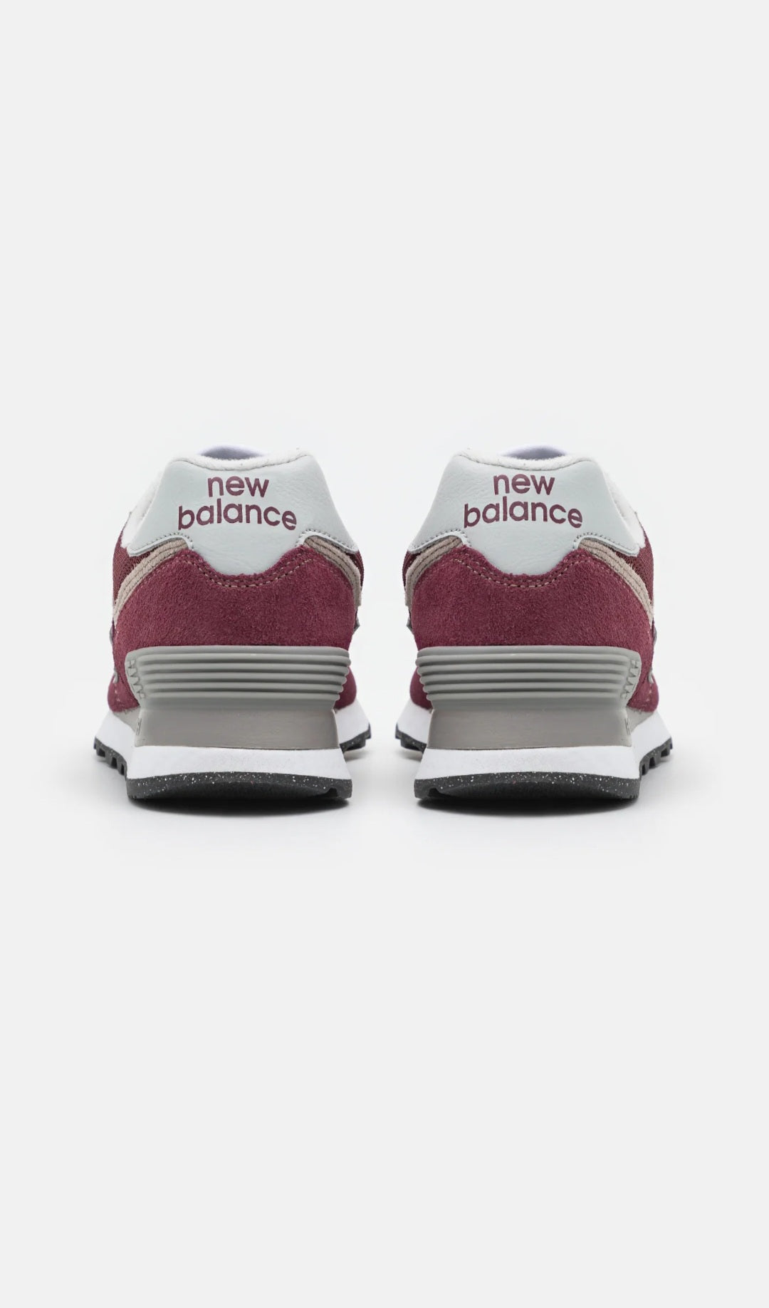 New Balance 574 Sneakers Vișinii din Piele Naturală Întoarsă și Material Textil