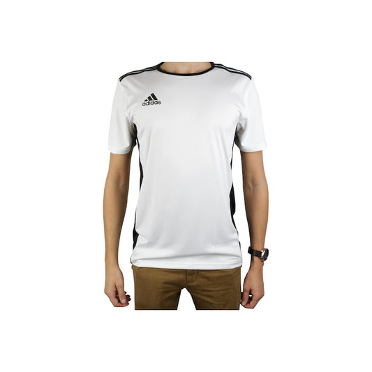 Tricou Sport Adidas Alb cu Inserții Negre