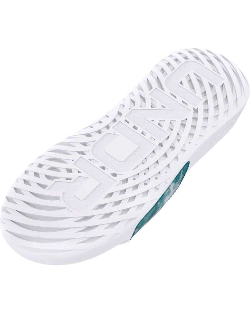Papuci Under Armour Ansa Graphic Damă, Alb/Turcoaz, Imprimeu Tie-Dye