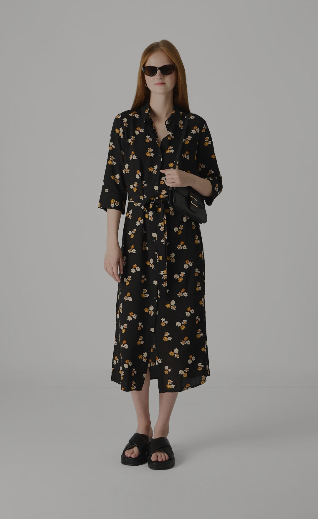 Rochie-cămașă cu mânecă 3/4 și imprimeu ONLY pentru femei