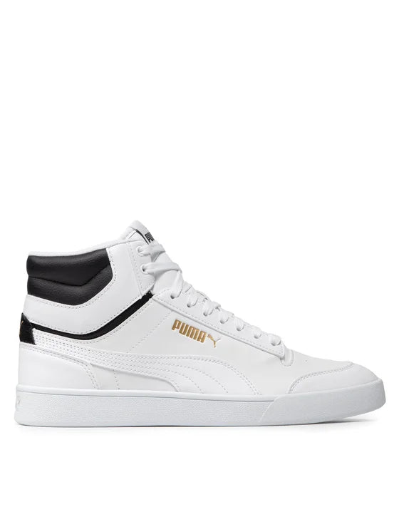 Puma Sneakers Înalți Unisex Alb-Negru cu Detalii Aurii – Pantofi Sport Casual