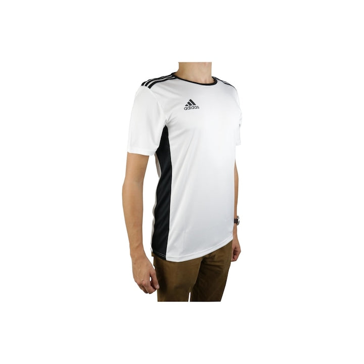 Tricou Sport Adidas Alb cu Inserții Negre