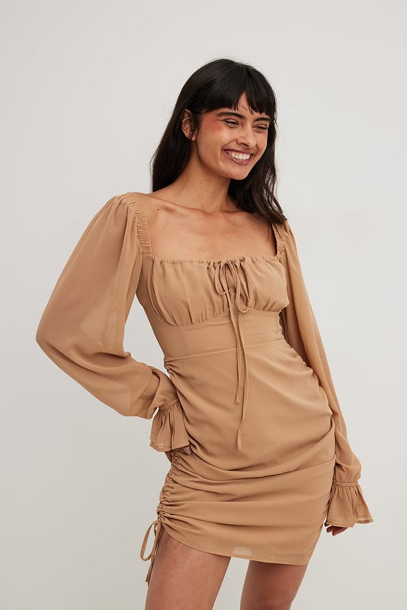 Rochie mini NA-KD pentru femei, bej