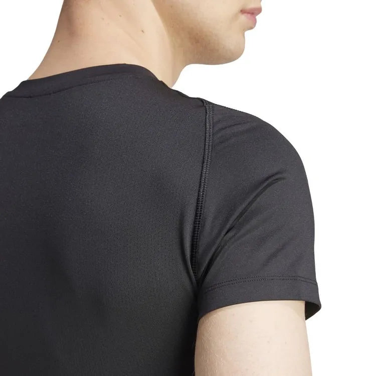 Tricou Compresie Adidas Techfit Bărbați Negru