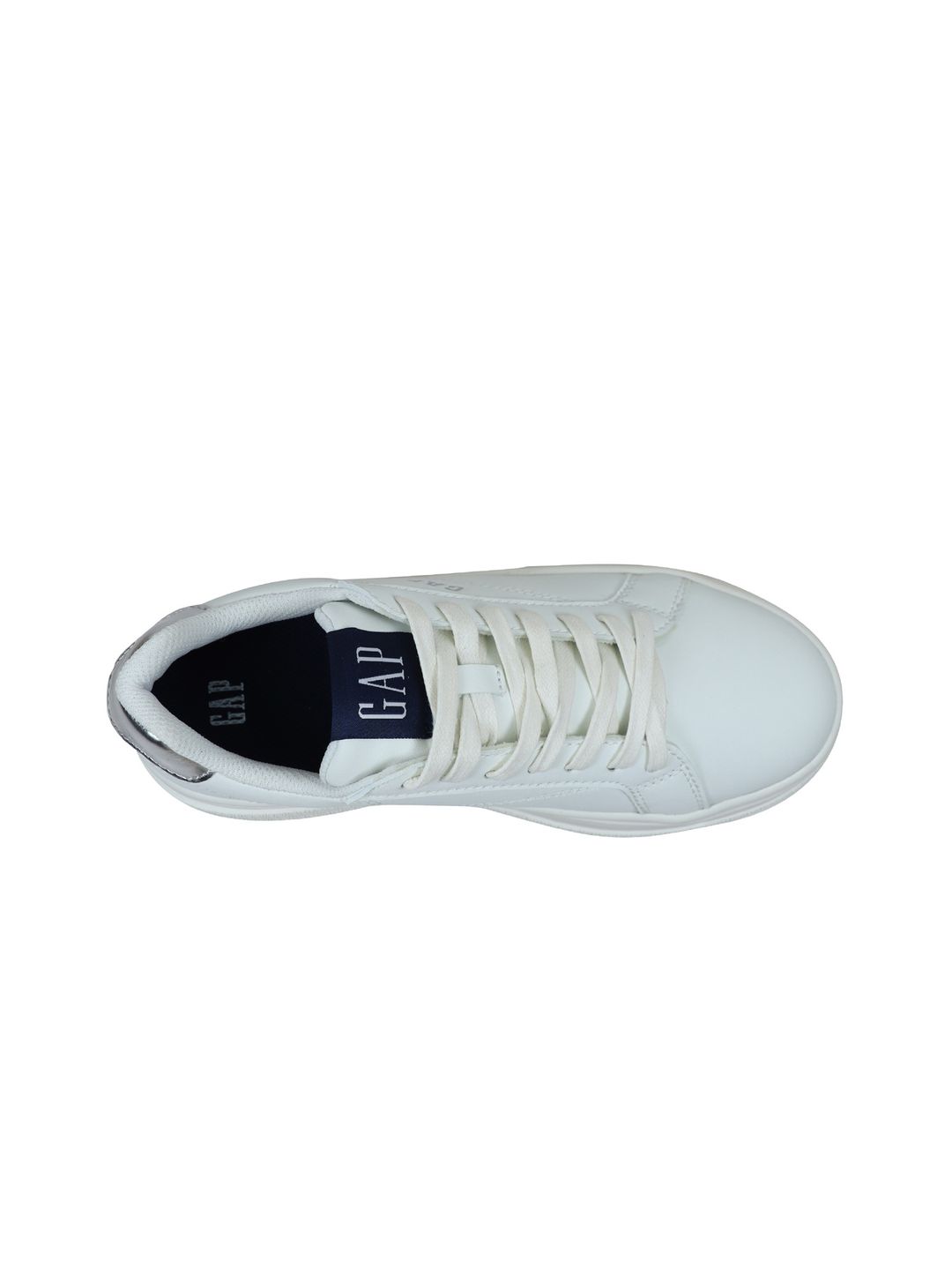 Sneakers GAP Platform Albi Femei cu Detalii Argintii