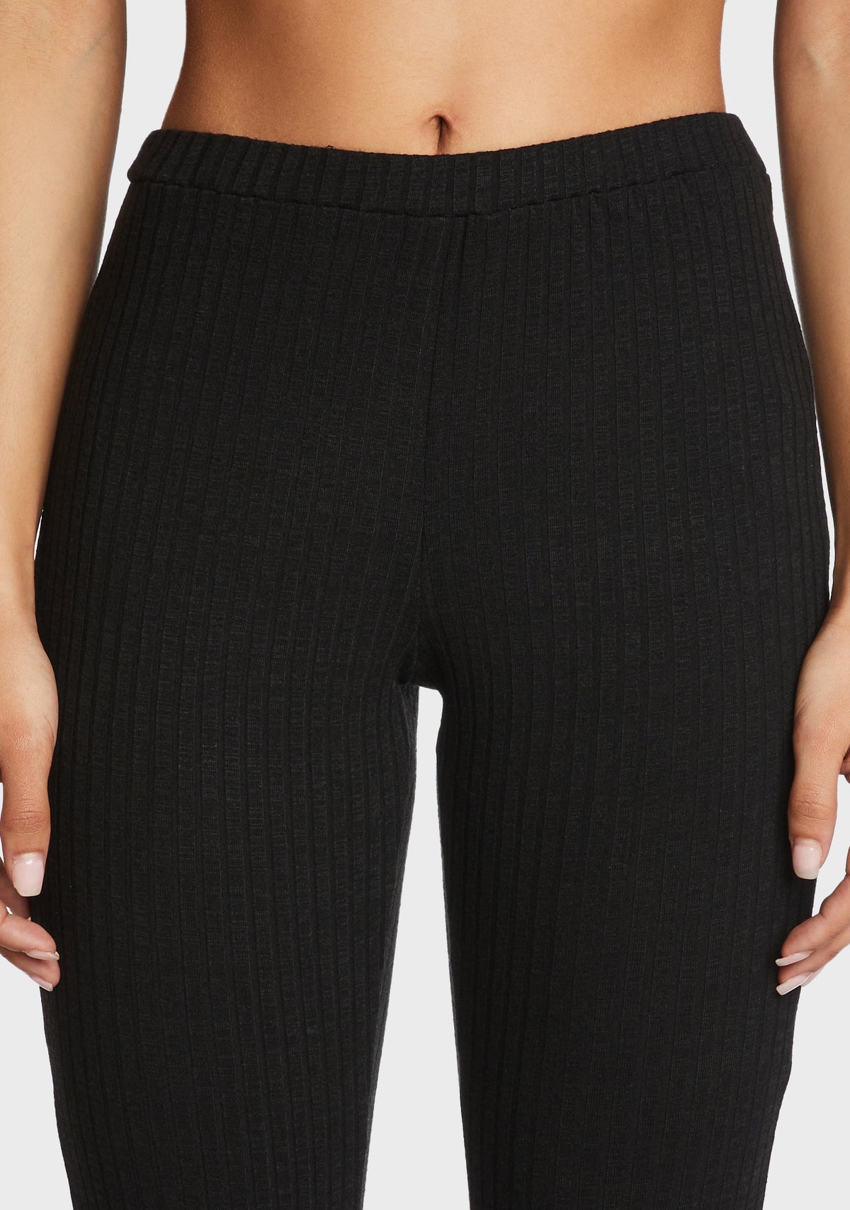 Pantaloni dekota ribbed flared Dekota Ribbed Edikted pentru femei