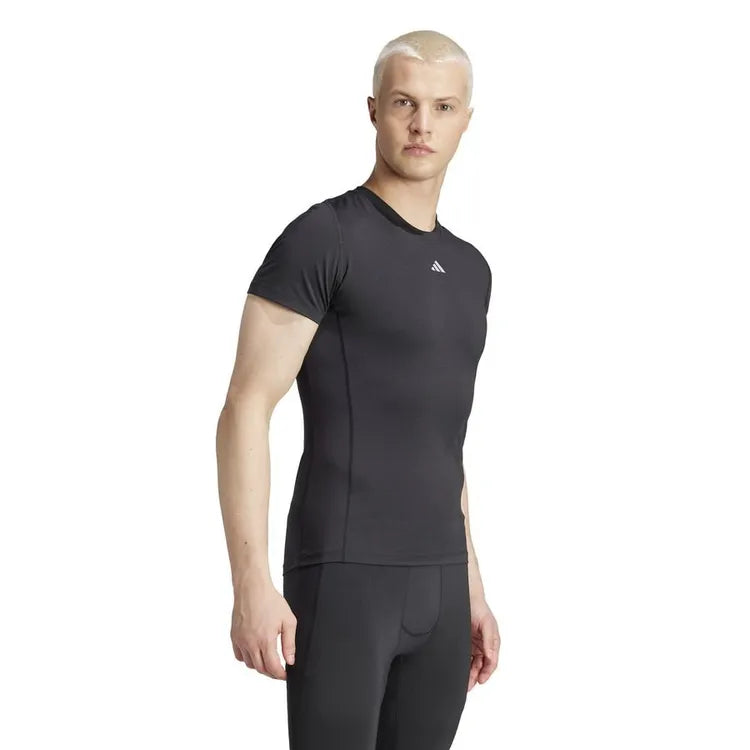 Tricou Compresie Adidas Techfit Bărbați Negru
