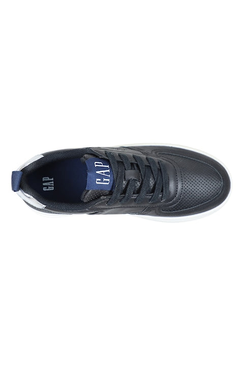 Sneakers GAP Platform Negri cu Talpă Albă și Detalii Argintii