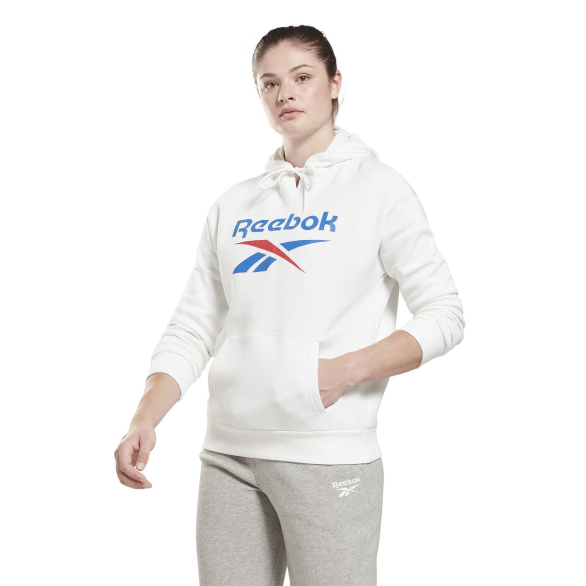 Hanorac Reebok Unisex Alb cu Logo Vector