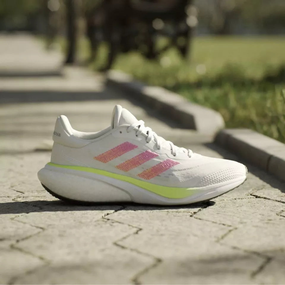 Adidas Supernova Prima – Pantofi Alergare Albi cu Roz și Verde Neon