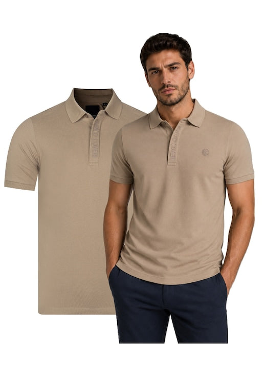 Tricou Polo Enrico Coveri Bărbați Bej
