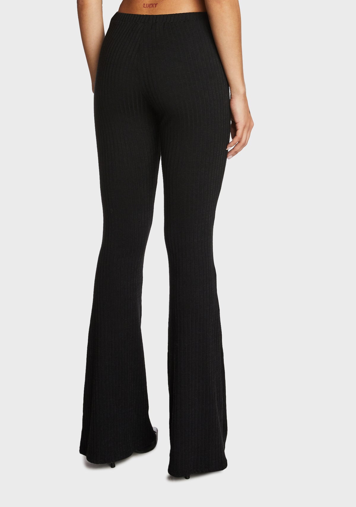 Pantaloni dekota ribbed flared Dekota Ribbed Edikted pentru femei