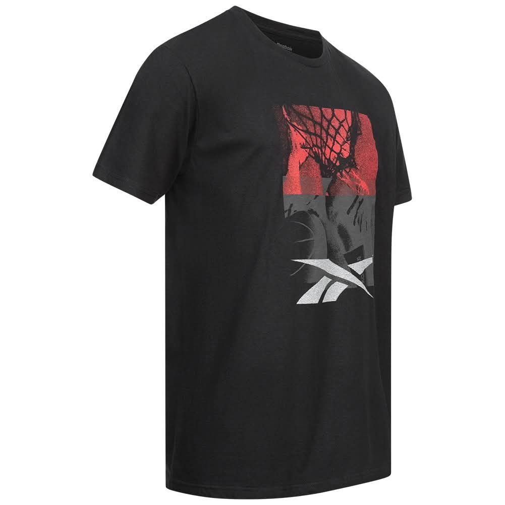 Tricou Reebok Bărbați Negru cu Imprimeu Grafic
