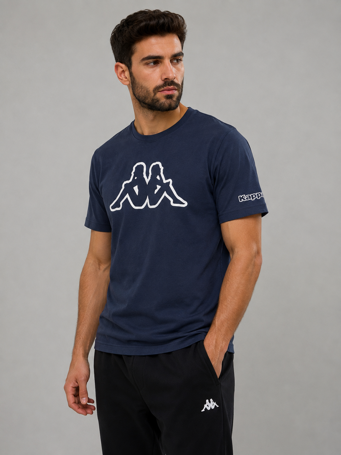 Tricou Kappa Authentic Logo Bleumarin Bărbați