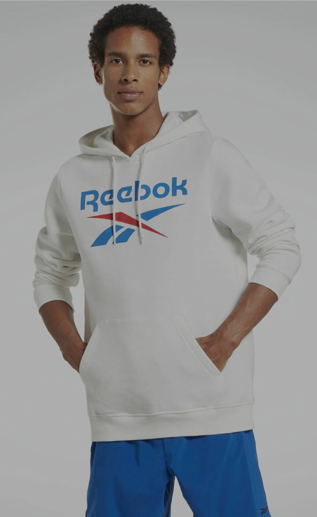 Hanorac Reebok Unisex Alb cu Logo Vector