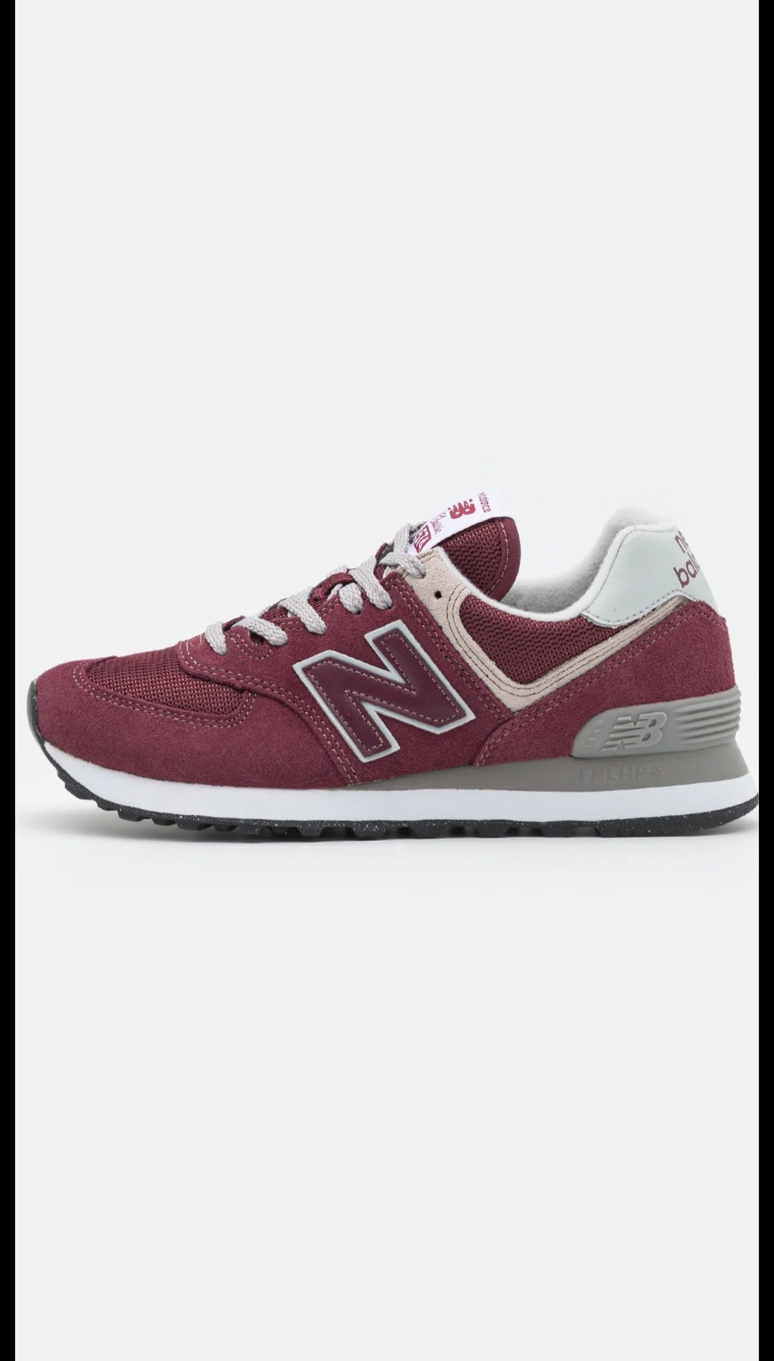 New Balance 574 Sneakers Vișinii din Piele Naturală Întoarsă și Material Textil