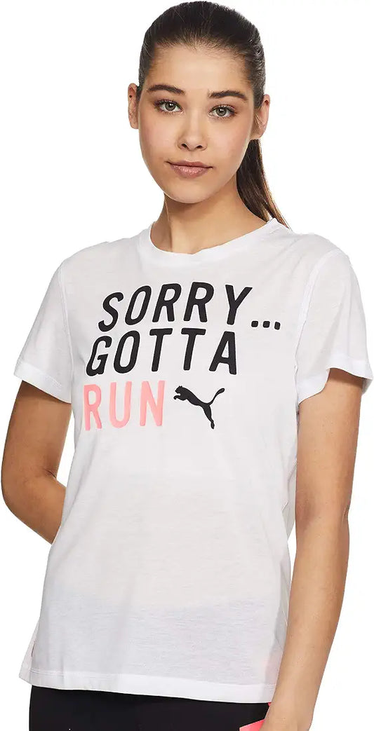 Tricou Puma Sorry Gotta Run Alb Damă
