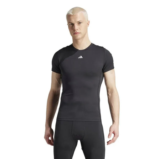 Tricou Compresie Adidas Techfit Bărbați Negru