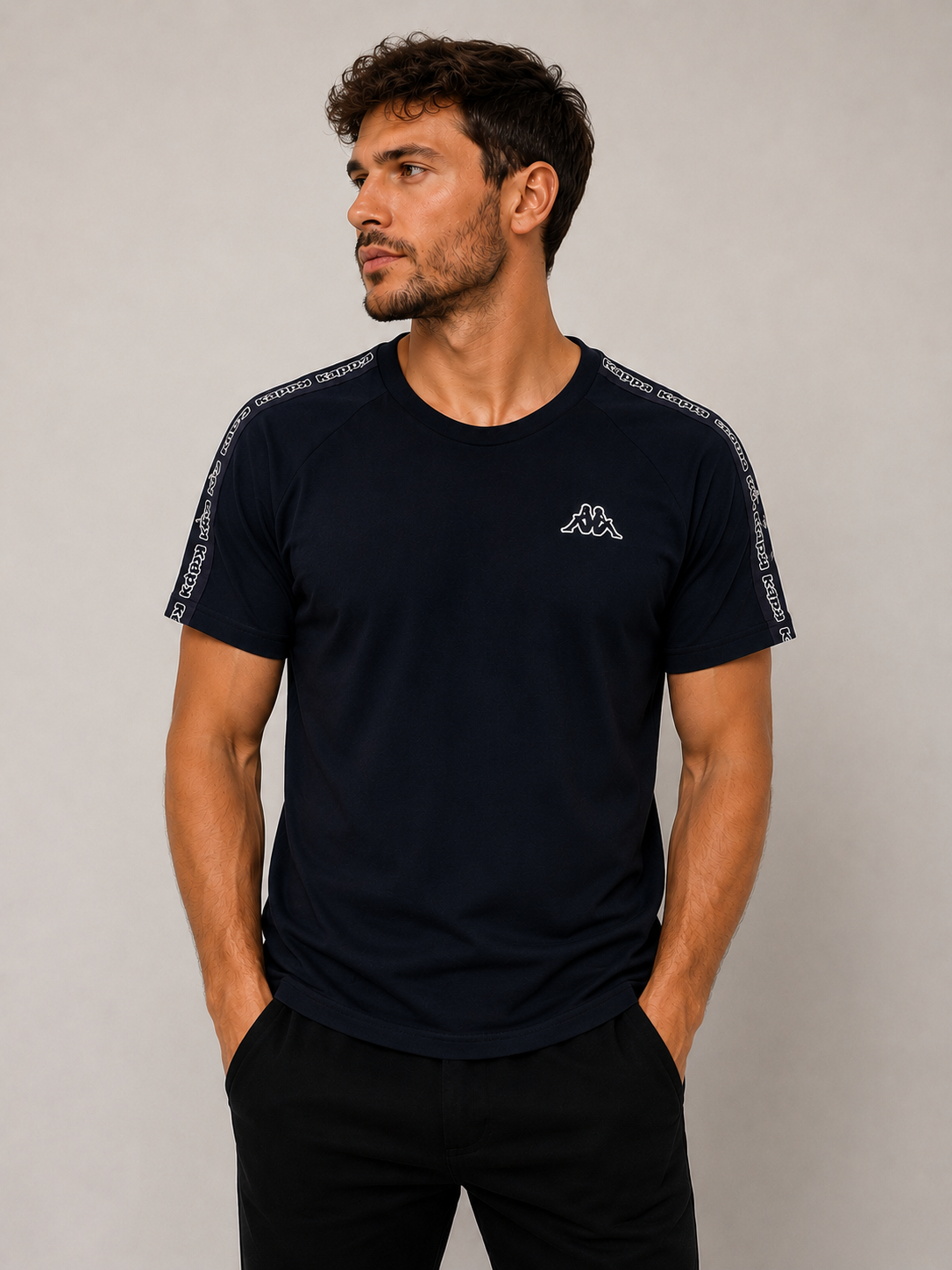 Tricou Kappa Logo Tape Bleumarin Bărbați