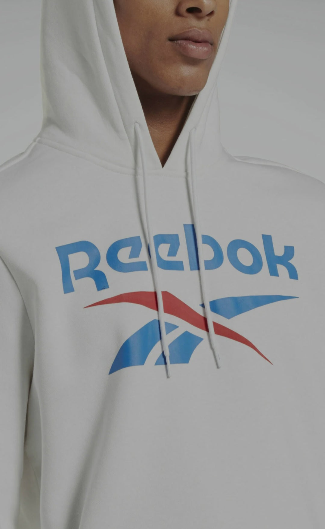 Hanorac Reebok Unisex Alb cu Logo Vector