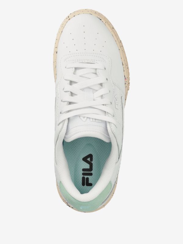 FILA Sneakers din Piele Naturală și Material Sintetic, Albi cu Verde Mentă