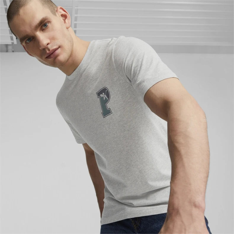 Tricou Puma Bărbați Gri Melanj