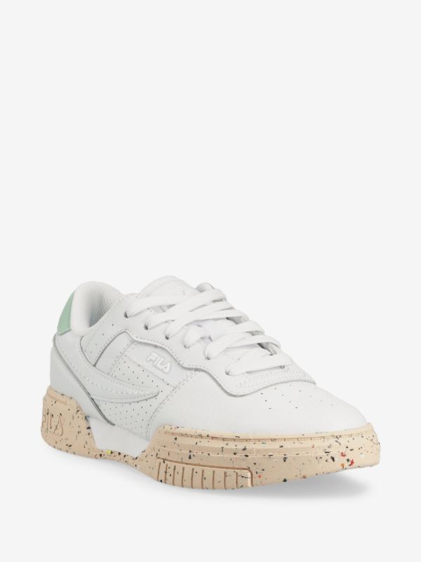 FILA Sneakers din Piele Naturală și Material Sintetic, Albi cu Verde Mentă