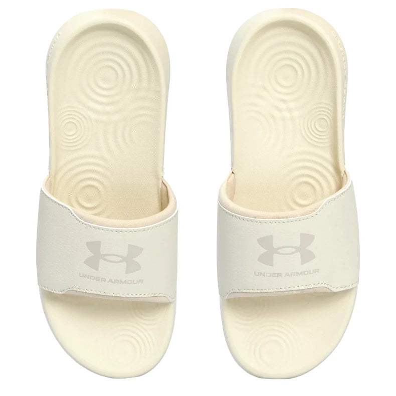 Papuci Under Armour Ansa Fix Damă, Crem/Ivory, Logo Tonal