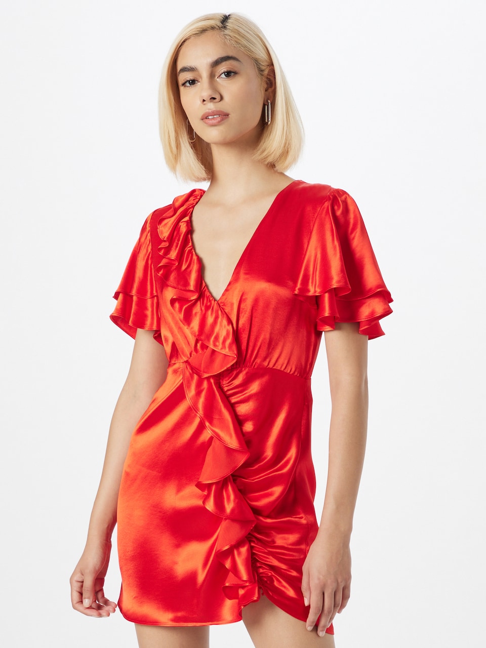 Rochie premium satinată cu volane mini Dorothy Perkins pentru femei