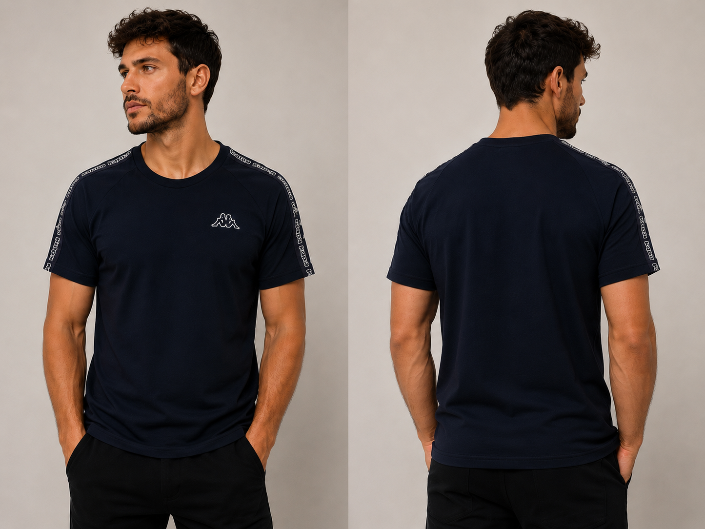 Tricou Kappa Logo Tape Bleumarin Bărbați