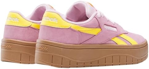 Sneakers Reebok Platform Roz cu Galben Femei – Piele Naturală & Material Sintetic